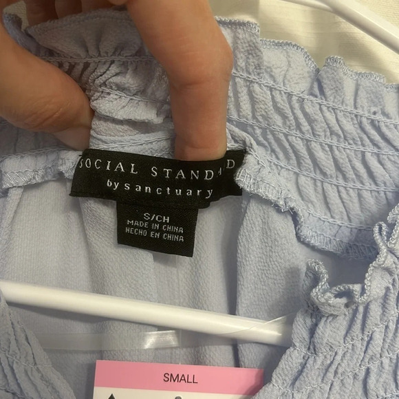 NWT Social standard by sanctuary light blue blouse - Picture 2 of 9